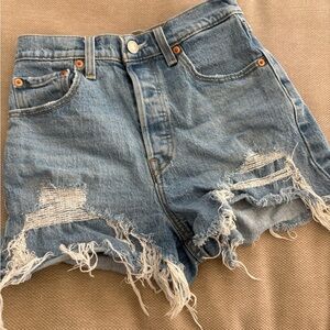 Levi's Blue Ribcage Shorts